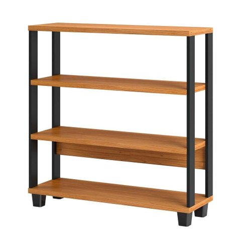 Estante Livreiro Baixa Industrial F23 Freijó/preto Fosco
