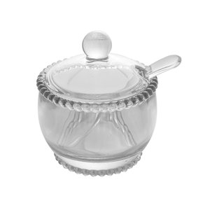 Açucareiro de Cristal C/Colher Pearl Bolinha Transparente Wolff