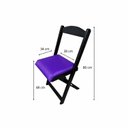 Ver imagem 4 de Kit 5 Jogos de Mesa Dobráveis 70x70cm com 20 Cadeiras Madeira Maciça Imbuia Preto/Roxo