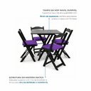 Ver imagem 5 de Kit 5 Jogos de Mesa Dobráveis 70x70cm com 20 Cadeiras Madeira Maciça Imbuia Preto/Roxo