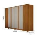 Ver imagem 2 de Guarda Roupa Casal Grande MDF Ripado 6 Portas Premium- Arbo