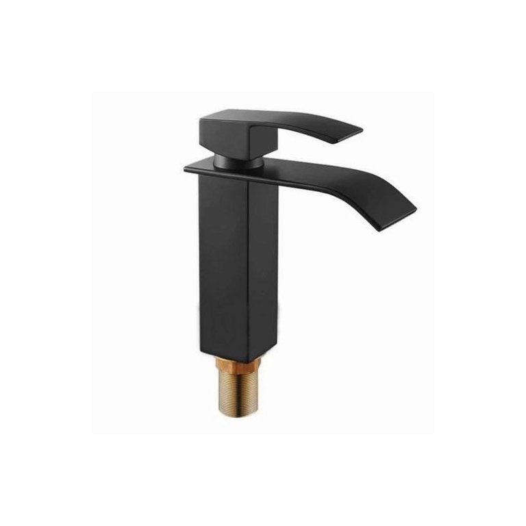 Torneira Banheiro Monocomando Cascata Bica Baixa Preta