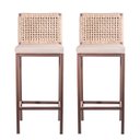 Ver imagem 3 de Kit 4 BANQUETA GAIA – Corda náutica rami assento corino bege