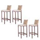 Ver imagem 1 de Kit 4 BANQUETA GAIA – Corda náutica rami assento corino bege