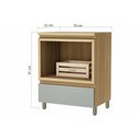 Ver imagem 3 de Gabinete de Banheiro Balcão Rainha C- 1 Gaveta e 1 Nicho 70cm Nature-verde - Nesher