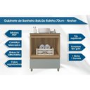 Ver mais imagens de Gabinete de Banheiro Balcão Rainha C- 1 Gaveta e 1 Nicho 70cm Nature-verde - Nesher