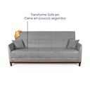 Ver imagem 5 de Sofá Cama Reclinável Caribe Bouclê Cinza 2,02m - King House