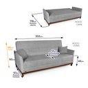 Ver imagem 2 de Sofá Cama Reclinável Caribe Bouclê Cinza 2,02m - King House