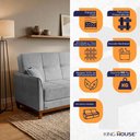 Ver imagem 3 de Sofá Cama Reclinável Caribe Bouclê Cinza 2,02m - King House