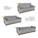 Ver imagem 4 de Sofá Cama Reclinável Caribe Bouclê Cinza 2,02m - King House