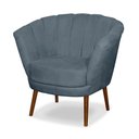 Ver imagem 4 de Poltrona Cadeira Pétala Flor Decorativa Suede Azul Turquesa