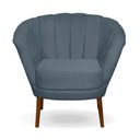 Ver imagem 1 de Poltrona Cadeira Pétala Flor Decorativa Suede Azul Turquesa