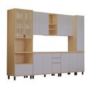 Ver imagem 7 de Cozinha Completa 100% MDF 6 Peças com Espaço para Micro-Ondas e Tampo 310cm Aura Luciane Móveis
