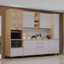 Ver imagem 1 de Cozinha Completa 100% MDF 6 Peças com Espaço para Micro-Ondas e Tampo 310cm Aura Luciane Móveis
