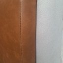 Ver imagem 4 de Sofá Salezi 3 Lugares 240cm Caramelo Courino e Bouclé Off White