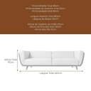 Ver imagem 2 de Sofá Salezi 3 Lugares 240cm Caramelo Courino e Bouclé Off White