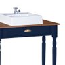 Bancada Aparador Mini Lavabo 1 Gaveta e Prateleira com Cuba Linz Móveis- Azul Petróleo/imbuia Glazer - 4