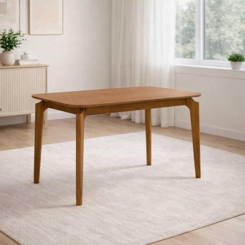 Mesa para Sala de Jantar Ficus 160cm Tampo em Mdf Madeira/cinamomo