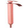 Torneira Banheiro Lavabo Cascata Rose Gold Alta 32Cm - 1