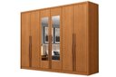 Ver imagem 3 de Guarda-Roupa Casal 6 Portas 6 Gavetas com Espelho 100% MDF Reno 276x236cm Marrom/Cinamomo