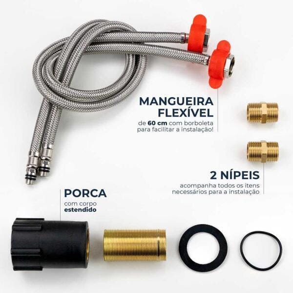 Torneira Monocomando Baixa Banheiro (Iowa Preta E Rosé Gold) - 8