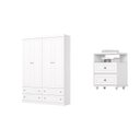 Ver imagem 2 de Conjunto Quarto Juvenil Americano com Guarda-Roupa 4 Portas Branco