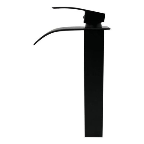 Torneira Banheiro Monocomando Cascata Bica Alta Preta