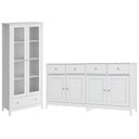 Ver imagem 1 de Cristaleira 2 Portas Vidro e Balcao Buffet 4 Portas Branco Dtall Branco