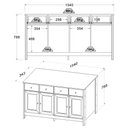 Ver imagem 6 de Cristaleira 2 Portas Vidro e Balcao Buffet 4 Portas Branco Dtall Branco