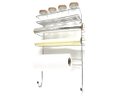 Ver imagem 1 de Suporte Porta Condimentos Aço Cromado 6 em 1 Com 4 Potes Vidro Tampa Rosê Gold 150ml
