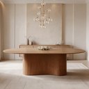 Ver imagem 1 de Mesa de Jantar 8 Lugares Oval Base Orgânica 200cm Álbero B05 Canela Tauari - Lyam Decor