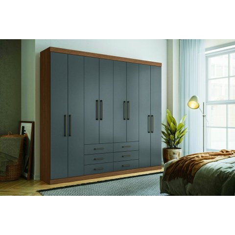 Guarda-roupa Casal 8 Portas 6 Gavetas 238,80cm Master Santos Andirá