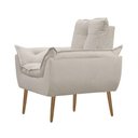 Ver imagem 4 de Kit 02 Poltrona Opala Decorativa Suede Bege