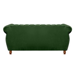 Sofá Chesterfield Realeza 3 Lugares Decoração Retrô - Veludo Verde - 3