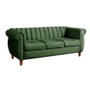 Ver imagem 2 de Sofá Chesterfield Realeza 3 Lugares Decoração Retrô - Veludo Verde