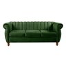 Sofá Chesterfield Realeza 3 Lugares Decoração Retrô - Veludo Verde - 1