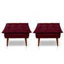 Ver imagem 3 de Kit C-02 Poltronas Opala + 02 Puff Opala Elegante Suede Bordo