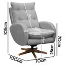 Ver imagem 7 de Poltrona de Amamentação Base Giratória e Balanço em Madeira Angra Veludo - Sofa Store:Veludo Cinza C