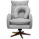 Ver imagem 3 de Poltrona de Amamentação Base Giratória e Balanço em Madeira Angra Veludo - Sofa Store:Veludo Cinza C