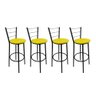 Kit 4 Banquetas Alta Preta Cozinha Gourmet Americana Balcão:amarelo - 1