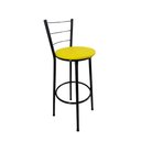Ver imagem 2 de Kit 4 Banquetas Alta Preta Cozinha Gourmet Americana Balcão:amarelo