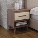 Ver imagem 1 de Mesa de Cabeceira Cami 50cm Estilo Retrô Savana Off White - Desk Design