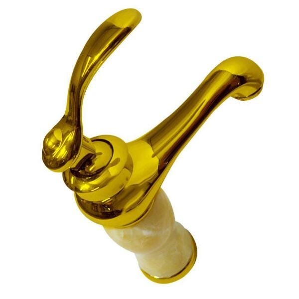 Torneira Vintage Bancada Dourada Luxo Monocomando Marmore - 1