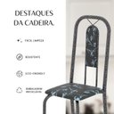 Ver mais imagens de Cadeiras para Sala de Jantar 6 Unidades Lívia Prata/Preto Floral/Mart