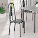 Ver imagem 2 de Cadeiras para Sala de Jantar 6 Unidades Lívia Prata/Preto Floral/Mart