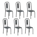 Ver imagem 1 de Cadeiras para Sala de Jantar 6 Unidades Lívia Prata/Preto Floral/Mart