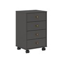 Ver imagem 1 de Gaveteiro Office Presence 4 Gavetas com Rodizio Demobile Cor:amendola-grafito