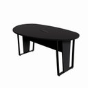 Ver imagem 2 de Mesa de Reunião Orgânica 180x105cm com Caixa de Tomadas e Pés em Metal Corporate Preto
