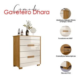 Guarda Roupa Solteiro Colorado e Cômoda Dhara Freijó Off White - Moval - 6 Guarda Roupa Solteiro Colorado e Cômoda Dhara Freijó Off White - Moval - 6