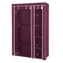 Ver imagem 3 de Guarda Roupa Portatil Duplo Cabideiro Arara 4 Prateleiras Sapateira Organizador Desmontavel Viagem